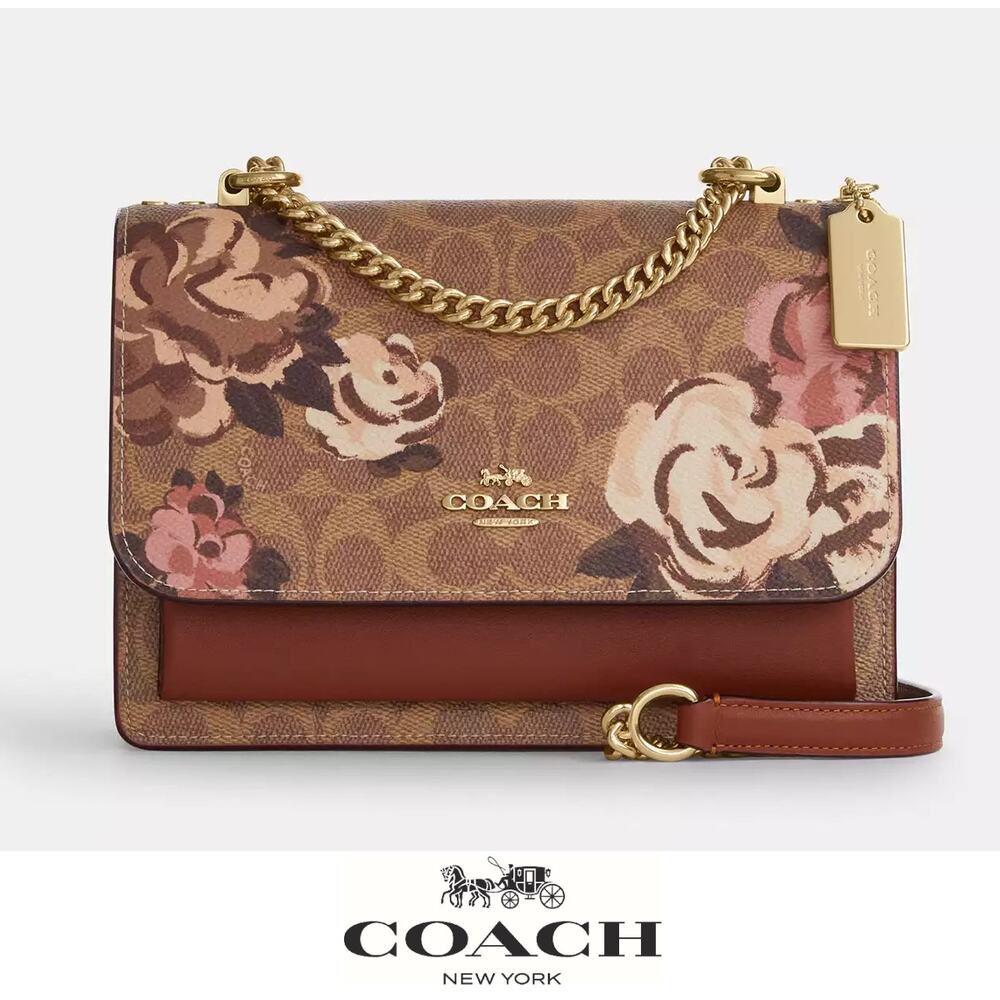 🌸 Coach Klare Crossbody Bag In Signature Canvas With Rose Print